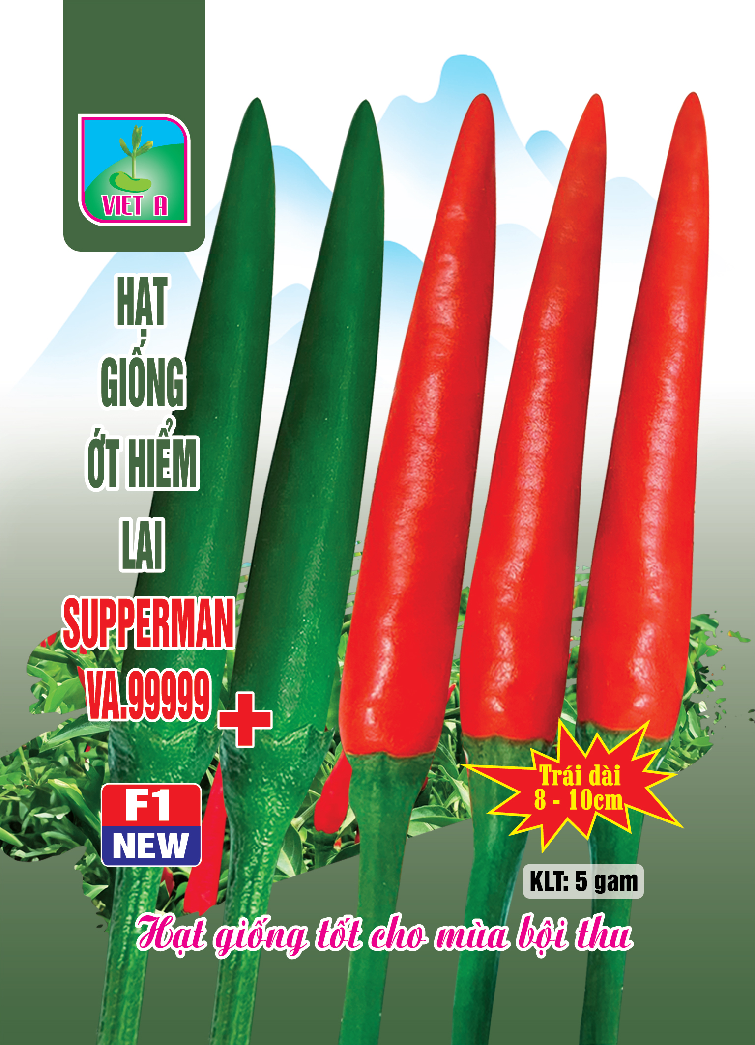 Hạt giống Ớt hiểm lai Supperman VA.99999+ - 5gram