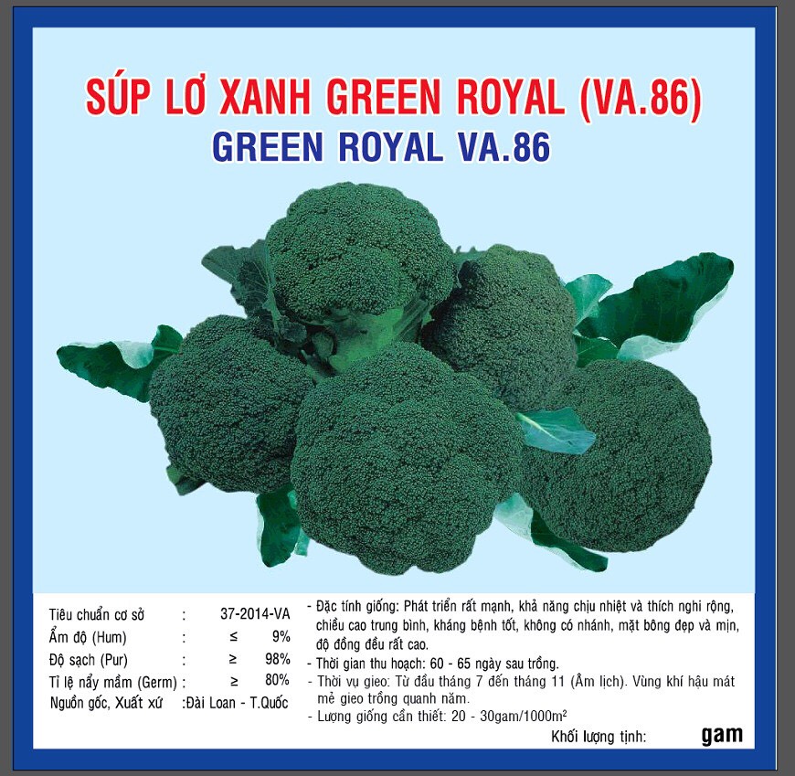 SÚP LƠ XANH GREEN ROYAL (VA86) 1G